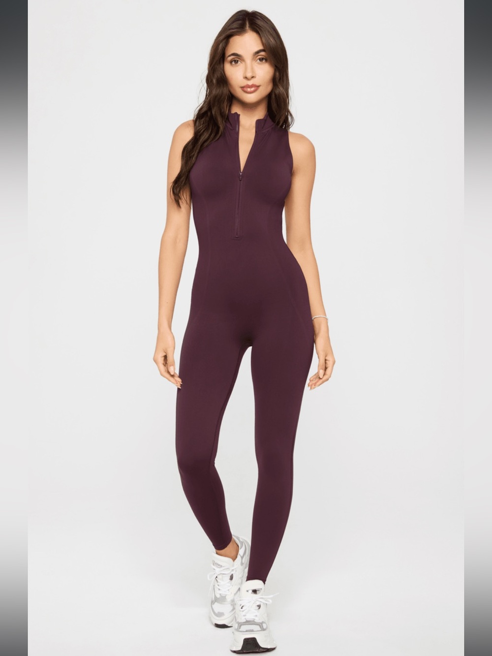 Fabletics x Khloe Kardashian Seamless Scrunch Zip Front Jumpsuit